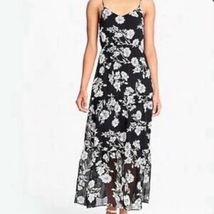 J. Crew Black and White Floral Maxi Dress